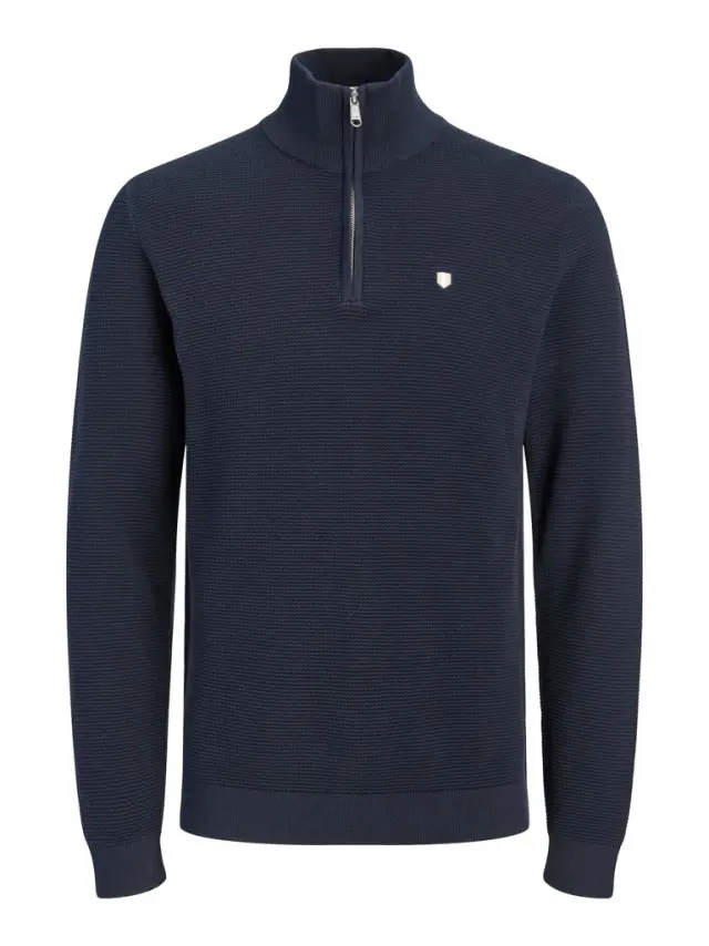 JPRBLURYAN KNIT HALF ZIP - Navy Blazer
