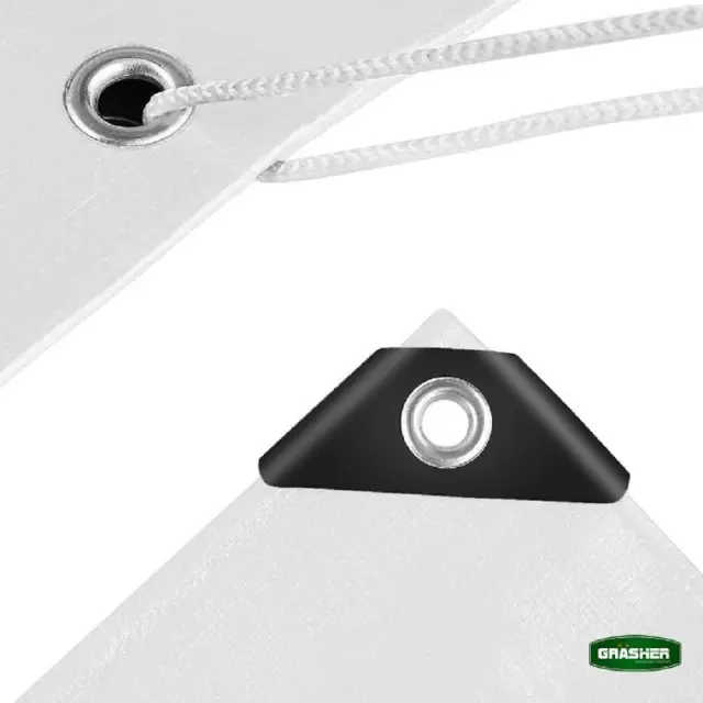 Grasher Αδιάβροχος μουσαμάς-τέντα με κρίκους 190gr/m² 5x10m Λευκό / 103841 3
