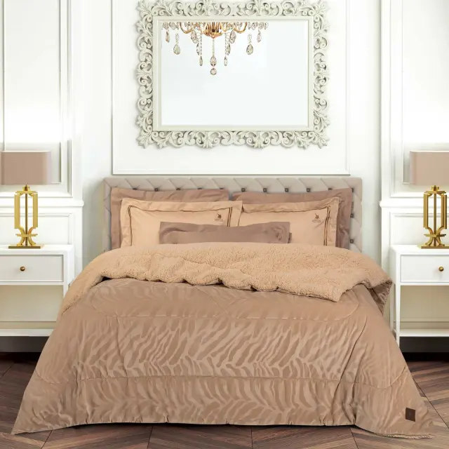 Κουβερτοπάπλωμα 240x250 King Size 700gsm Essential Greenwich Polo Club 4434 Beige 100% Πολυέστερ