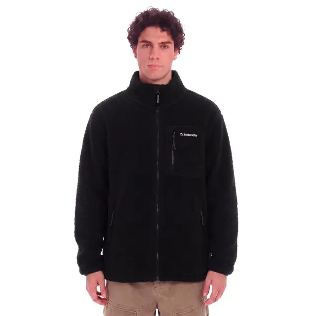 Emerson Men's Full Zip Sherpa (262.EM290.27-Black) - Μαύρο