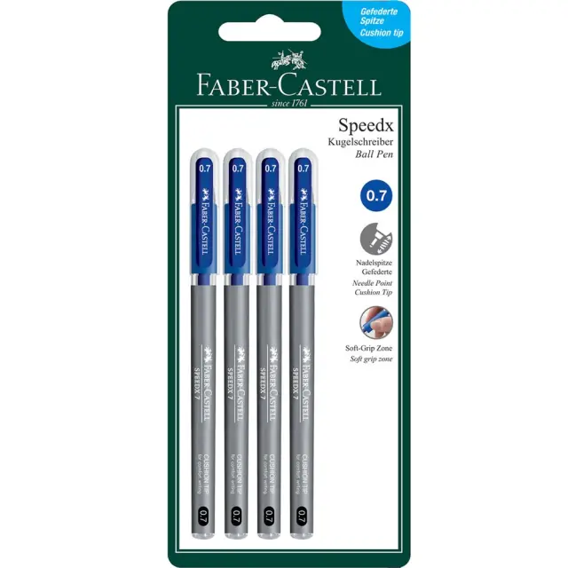 Faber-Castell Speedx Στυλο Διαρκείας, Σετ 4τεμ