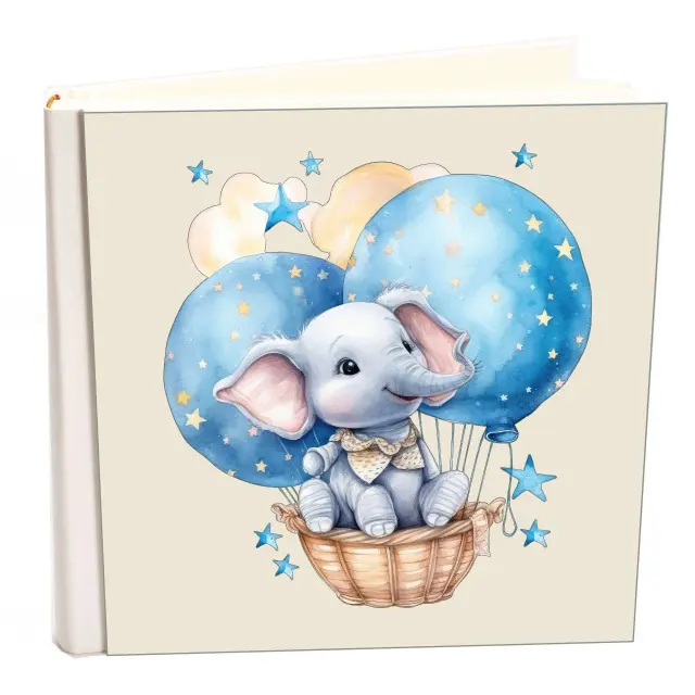 Άλμπουμ my album elephant 34 boho style με ριζόχαρτο 35x35cm και κουτί άλμπουμ