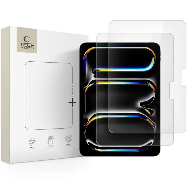Tech-protect Glass Fit+ 2-pack Ipad Air 13” 2024-2026 / Pro 13" 2024-2025 Clear