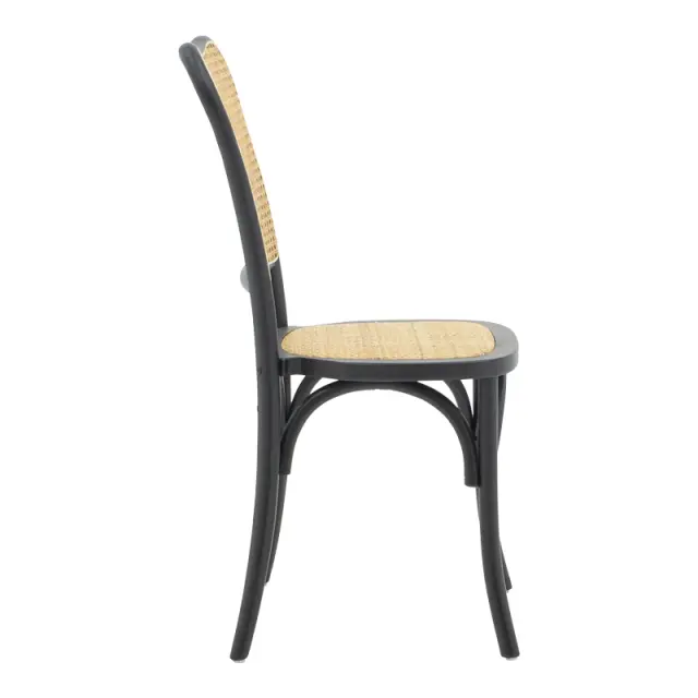 Καρέκλα στοιβαζόμενη Zozele pakoworld φυσικό rattan pe-μαύρο toon wood 45x51x88εκ 3