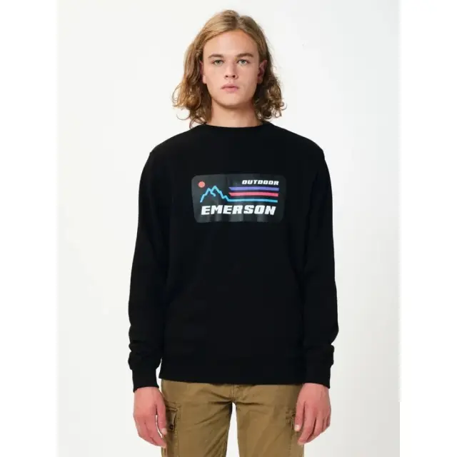 Emerson Men s Neckline Sweat (202.EM20.27-Black) - Μαύρο - XL