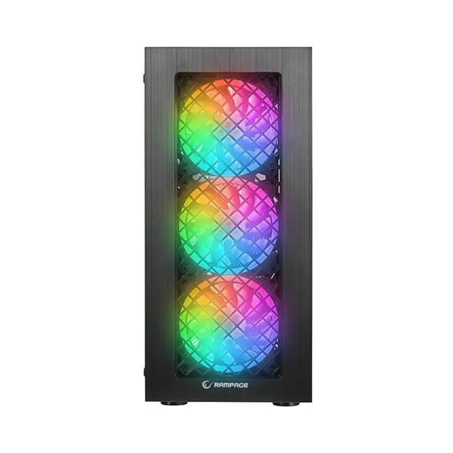 Rampage PC Case PLAID V1 RGB Midi Tower Black (PLAIDV1) 2
