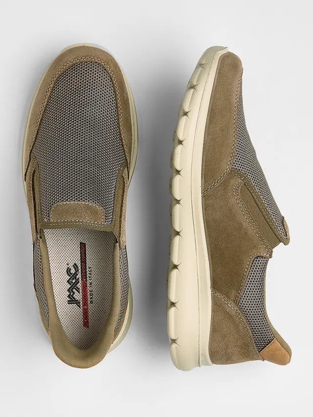 Imac Sneakers Ανδρικό ύφασμα/δέρμα Nubuck Μπεζ IMA/752090 TORTORA 3
