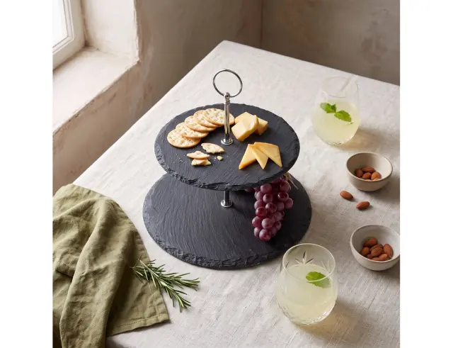 Εταζέρα Excellent Houseware με 2 επίπεδα και διαστάσεις 25x25x23cm - Black 210000060