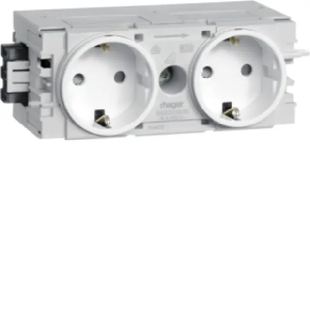 Socket-outlet 2-gang Wago C-mount twhite