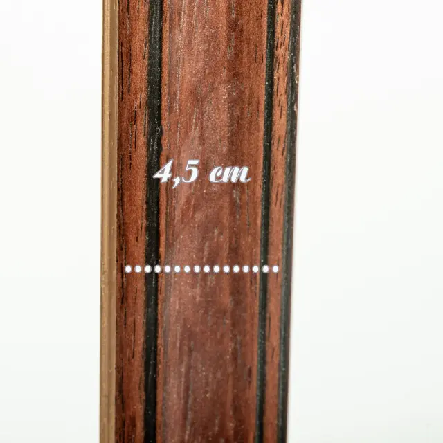 Κορνίζα ξύλινη τοίχου 24x30 cm χρώμα καφέ καρυδιάς με χρυσή γραμμή , τζάμι Ματ (Κ103/139) 3