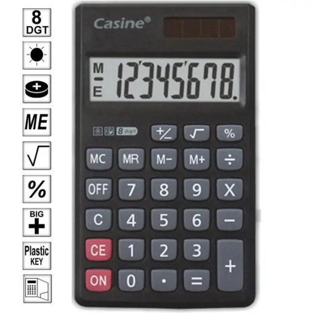 Αριθμομηχανή Casine 8 ψηφίων 12x7cm CA-056