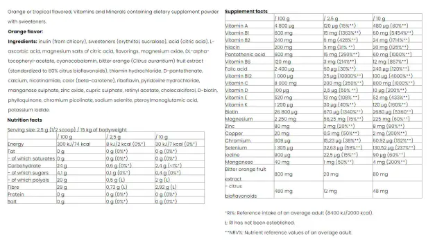 Nutriversum Multi Powder Orange, 300 g 2