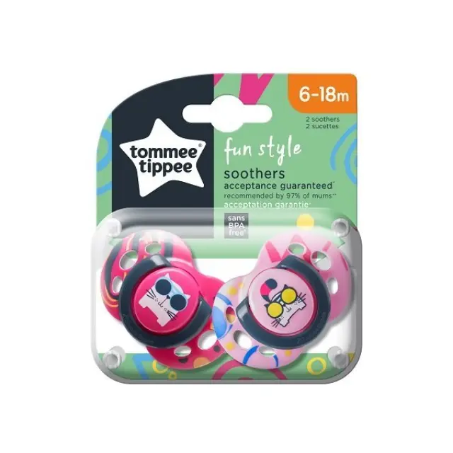 Tommee Tippee Fun Style Ορθοδοντικές Πιπίλες (6-18 μηνών) 2pcs