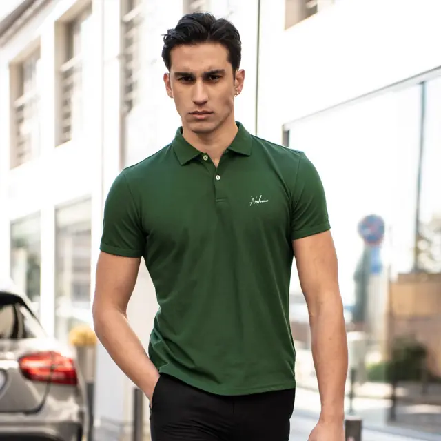 Μπλούζα Polo Noshame® Πράσινο με τύπωμα - 142526 - XXL