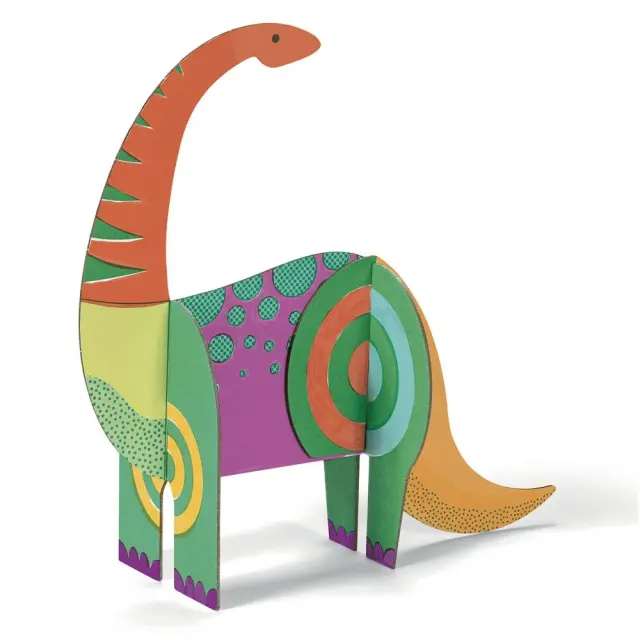 Djeco DIY Κατασκευάζω Και Χρωματίζω 3D Δεινόσαυρους (5+ ετών) 08004 3
