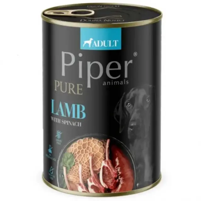 Κονσέρβα Σκύλου Piper Platinum Pure Αdult Αρνί & Σπανάκι 400gr