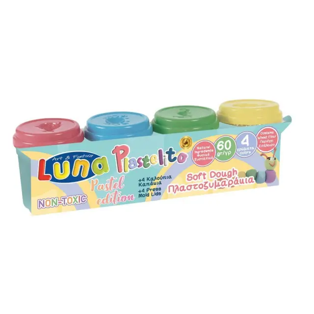 Πλαστοζυμαράκι Pastel 60grX 4 χρώματα Luna / 0647068 (Luna)