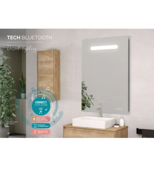 ΚΑΘΡΕΦΤΗΣ ΜΠΑΝΙΟΥ FOCCO LINA ΜΕ ΦΩΤΙΣΜΟ LED ΑΦΗΣ & BLUETOOTH 800Χ600ΜΜ 2