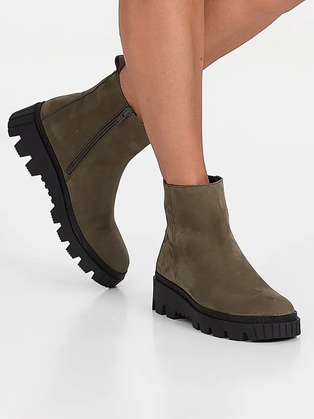 Gabor Μποτάκια Γυναικείο δέρμα Nubuck Πράσινο GAB/91820 19-OLIV/SWHARZ 2