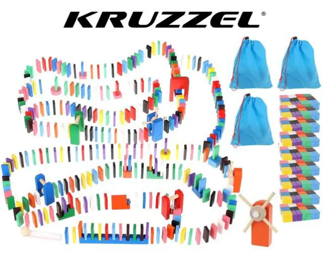Kruzzel Ξύλινο παιχνίδι ντόμινο 1080 τμχ κατάλληλο για παιδιά από 3+