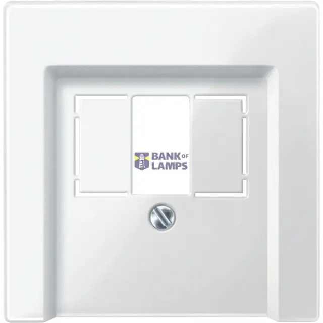 Central plate with square opening, polar white, glossy, System M