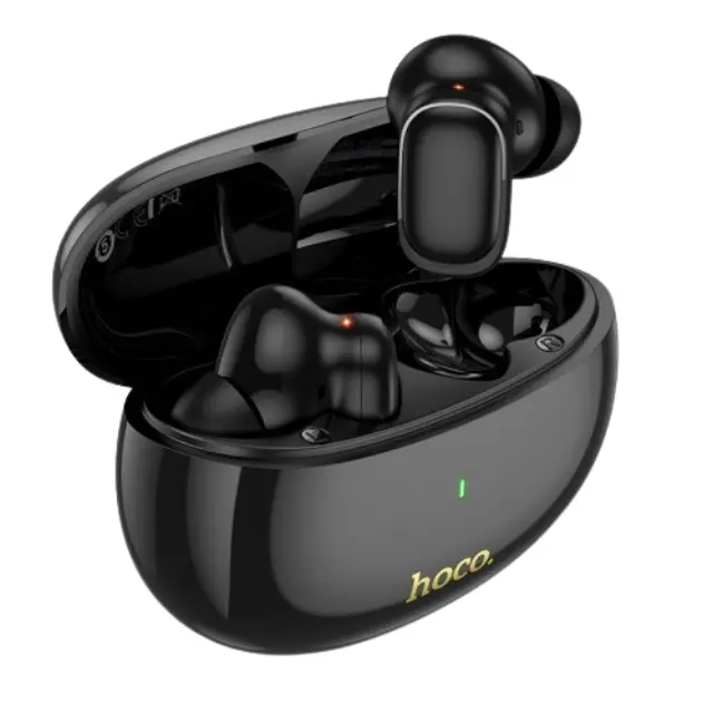 Hoco In-ear Bluetooth Handsfree Ακουστικά με Θήκη Φόρτισης Μαύρα EQ17