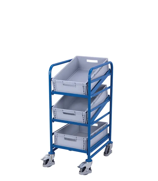 Variofit sw-610.102 Τρόλεϊ Μεταφοράς 3 Επιπέδων με Κουτιά + Επικλινή Ράφια για Φορτίο Βάρους ως 200kg 3