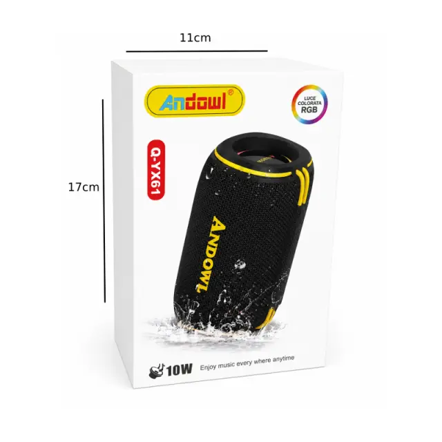 Andowl Φορητό Ασύρματο Ηχείο Bluetooth RGB Q-YX61 10W - Andowl Q-YX61 Portable Bluetooth RGB Speaker 10W 0751215 2
