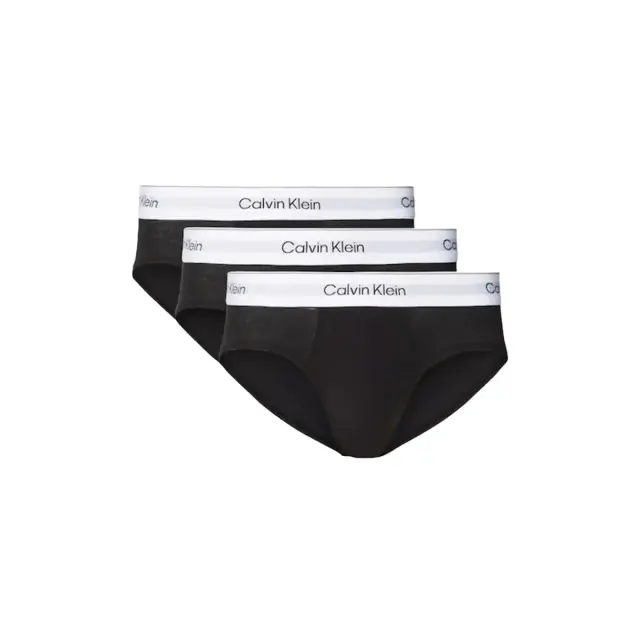 Calvin Klein Ανδρικό Slip Hip Brief Icon Cotton Stretch - Τριπλό Πακέτο, Χρώμα Μαύρο