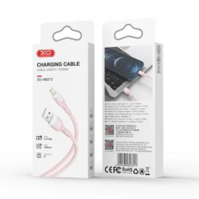 Καλώδιο High-Speed USB A αρσ. - Lightning 10.5W, 1.00m σε ροζ χρώμα 2