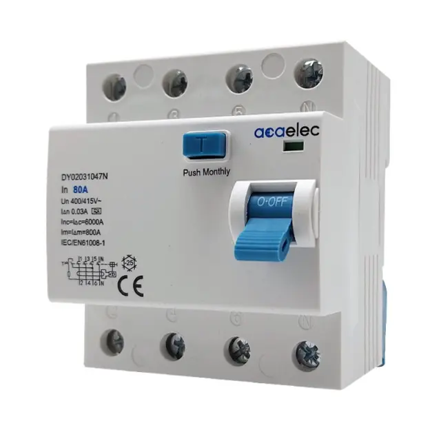 RCCB 4X80A 30mA 4M A-Type / DY02031047N