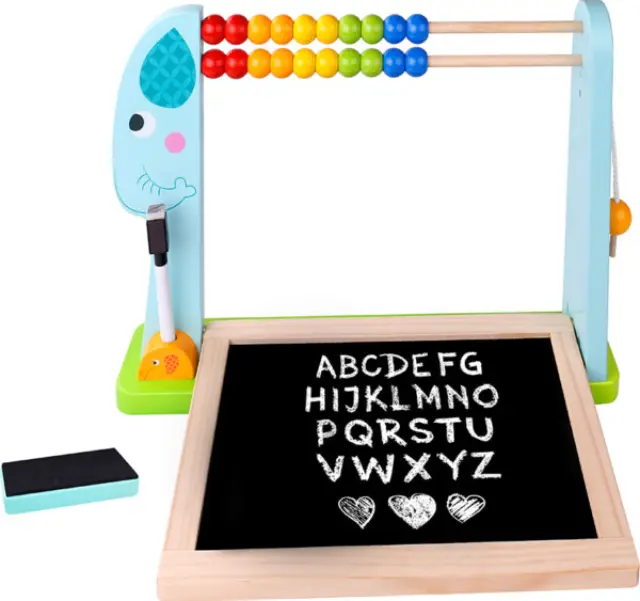 Tooky Toys Ξύλινος Μαυροπίνακας Διπλής Όψεως με Αριθμητική Elephant TKF087 3