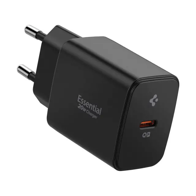 Spigen® Essential Φορτιστής Γρήγορης Φόρτισης με USB-C Θύρα 20W- Black