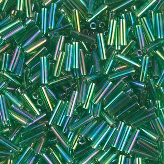 Χάντρα Miyuki Glass Bugles - 179 - Transparent Green AB 6mm - 10gr