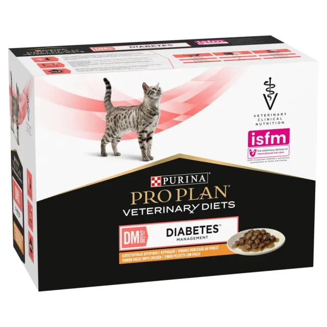 PURINA Pro Plan Veterinary Diets DM St-Ox Diabetes Management - wet cat food - 10 x 85g