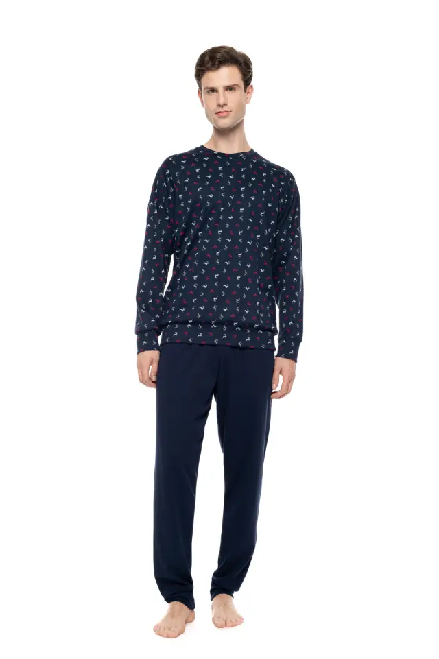 Ulisse Pyjama Alpine Deer σετ ανδρική χειμερινή πυτζάμα W-M826-1 - S