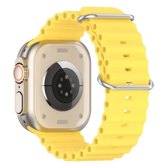 OceanWave Version Λουράκι Σιλικόνης για Apple Watch 44/45/46/49mm - Κίτρινο OEM 2