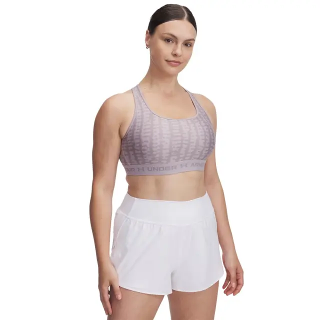 Under Armour Crossback Mid Print Bra (1361042-011) - Γκρί