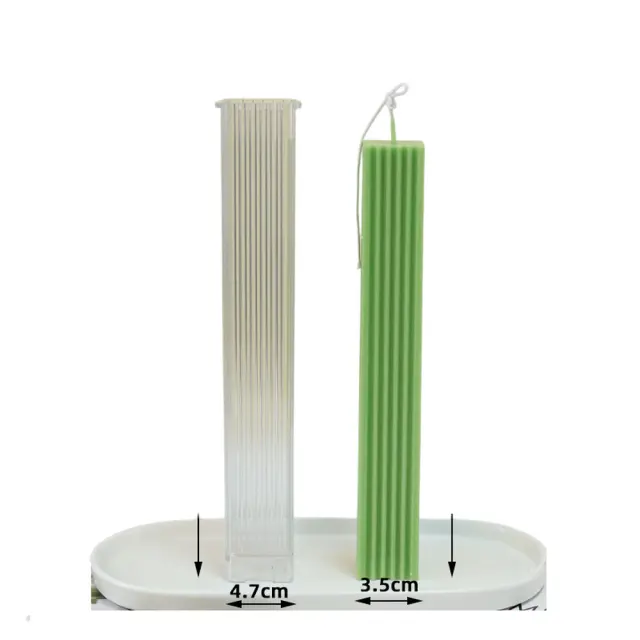 Καλούπι κεριού plexiglass, Λαμπάδα με ραβδώσεις, 27.2x4.7cm
