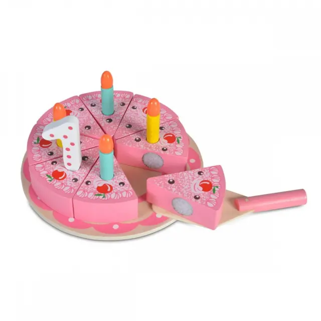 Moni Toys Ξύλινη Τούρτα Γενεθλίων με Κεράκια και Σπάτουλα 8τμχ 2+ Ετών
