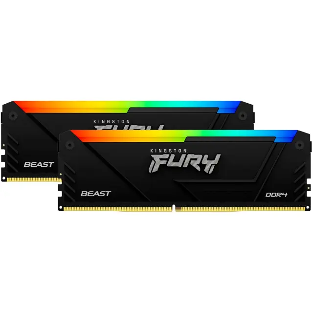 Kingston DIMM 32 GB DDR4-3600 (2x 16 GB) Dual-Kit (black, KF436C18BB2AK2/32, Beast RGB, INTEL XMP)