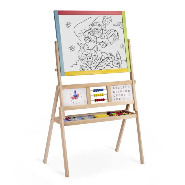 Ricokids Παιδικός Πίνακας Μαγνητικός Κιμωλίας με Ρολόι 2 σε 1 2