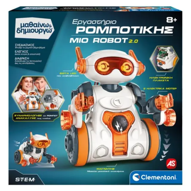 Μαθαίνω Και Δημιουργώ Robotics Εκπαιδευτικό Παιχνίδι Εργαστήριο Ρομποτικής Mio Robot 2.0 / 1026-63436 (Clementoni)