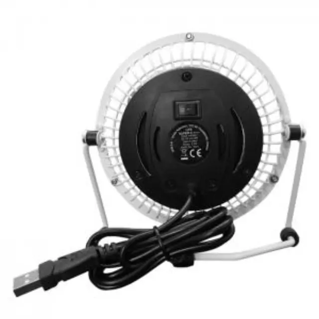 Μεταλλικός mini ανεμιστήρας DC 4\" με σύνδεση USB σε λευκό χρώμα, 2.5W 3