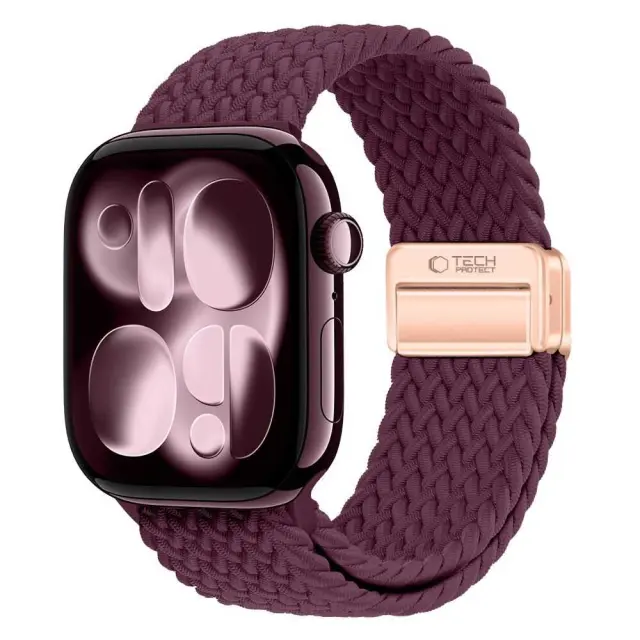 Tech-protect Nylonmag Apple Watch 8 / 9 / 10 / 11 / 12 / Se / Ultra (44 / 45 / 46 / 49 Mm) Deep Burgundy