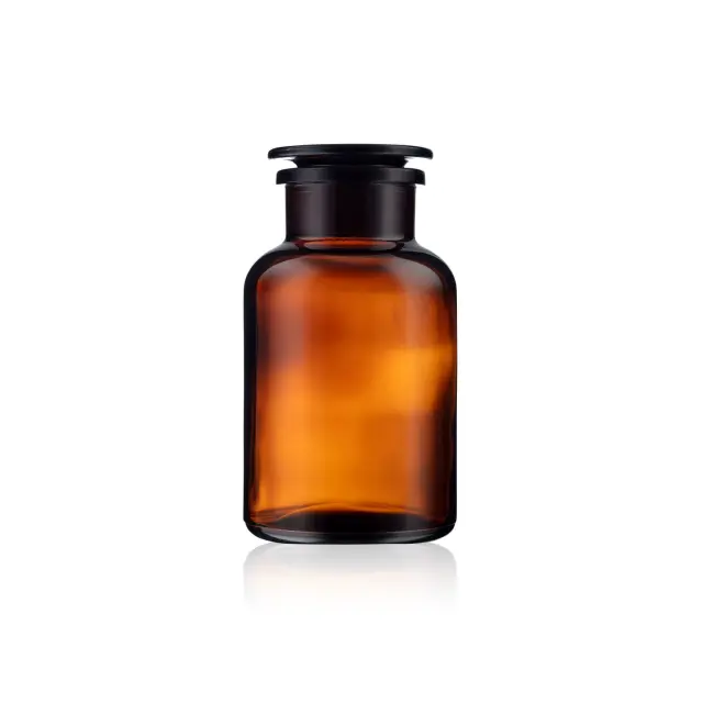 Μπουκαλάκι γυάλινο καραμελέ με πώμα, 60ml