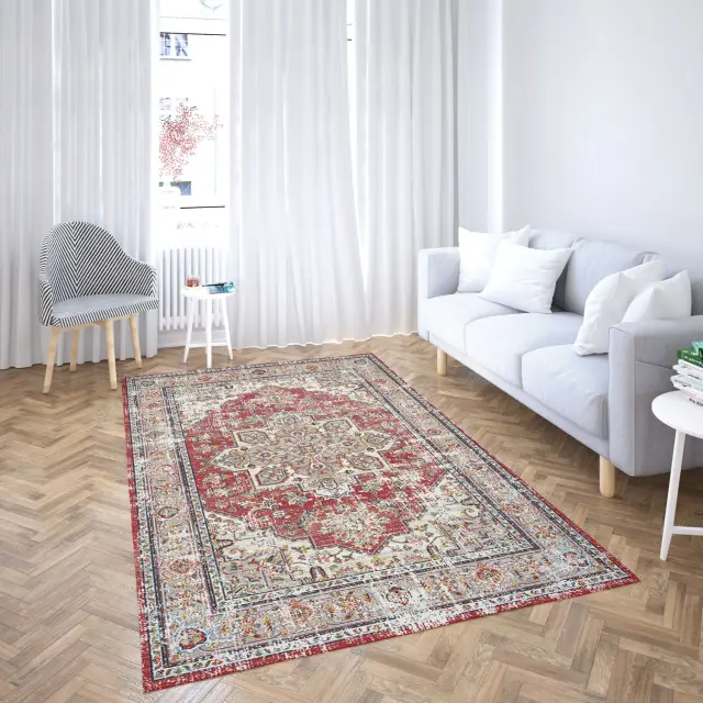 Σετ 3 Τεμ Χαλάκια Κρεβατοκάμαρας 80x150 2 Τεμ-80x200 1 Τεμ Premium Viopros Μόντρεαλ Κόκκινο Πολυπροπυλένιο