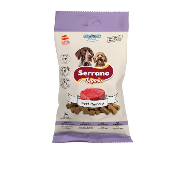 Mediterranean Serrano Snacks Beef Λιχουδιά για Σκύλους 100gr Μονόχρωμο