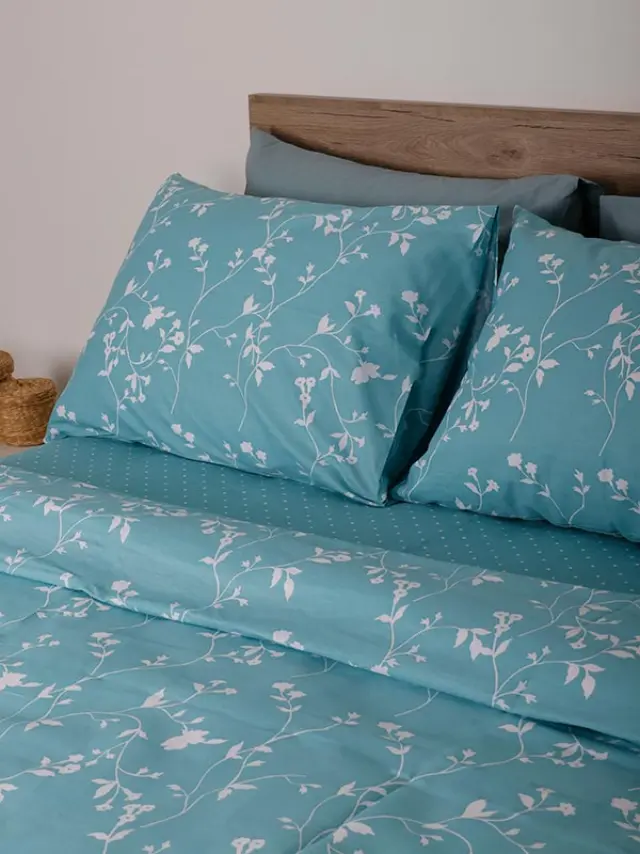 Σετ Σεντόνια Cotton Feelings 924 Aqua Μονό (165x270) Sunshine 3