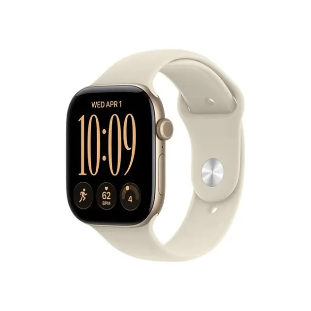 Apple Watch Series 12 GPS 46mm Light Gold Aluminium Case with Sand Sport Band M/L (MJEP4MP/A) 2